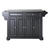 Pemberly Row Traditional Wood/Stainless Steel Top Kitchen Island in Black Pemberly Row