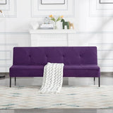 Loveseat Sofa Bed 63” with 5 Reclining Positions, Convertible Futon Sleeper, 600lbs Weight Capacity, Durable Iron Frame with Black Powder Coating & Polyester Upholstery,Purple SonkYog