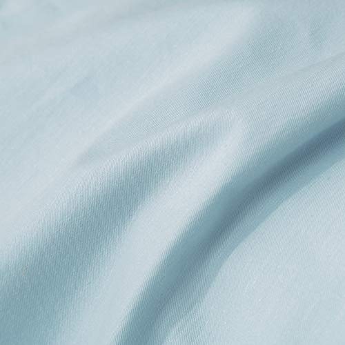 SUSYBAO Twin Duvet Cover Light Blue 100% Cotton 2 Pcs Set 1 Single Baby Blue Duvet Cover with Zipper Ties 1 Pillow Sham Sky Blue Hotel Collection Bedding Set Soft Comfortable SUSYBAO