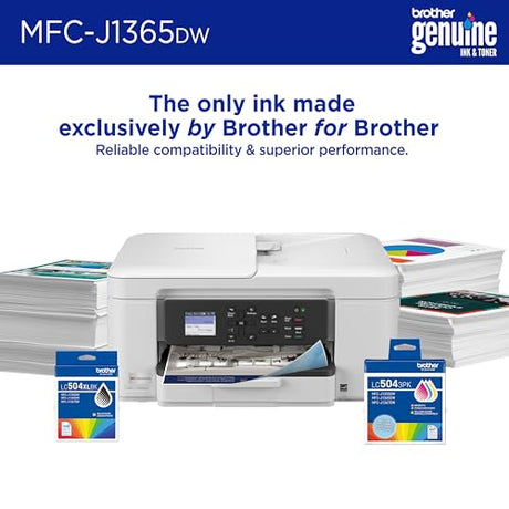 Brother INKvestment 1365 Wireless Color Inkjet All-in-One Printer with Automatic Duplex Printing and 1.8” Color Display | Includes Refresh Subscription Trial(1) (MFC-J1365DW) Brother