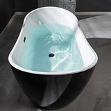 WOODBRIDGE 59" Acrylic Freestanding Bathtub Contemporary Soaking Tub, Black Acrylic(Matte Black Drain/Overflow),BTA1816-MB WOODBRIDGE