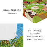 Yasida Farm Animal Cow Full Size Fitted Sheets for Full Sheets Set Girls and Boys Full Bedding Sets Harvest Sheets Goats Chickens Farm Animals Bedding Sheet Soft Microfiber(1*Sheet+2*Pillowcase) Yasida