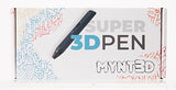 MYNT3D Super 3D Pen, 1.75mm ABS and PLA Compatible 3D Printing Pen MYNT3D