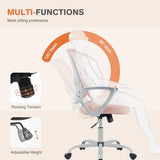 Sweetcrispy Home Office Managerial Executive Chair with Ergonomic Design, Mid-Back Mesh Swivel, Comfortable Lumbar Support, Comfy Arms for Bedroom,Study,Student Sweetcrispy