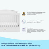 Graco Bellwood 5-in-1 Convertible Crib with Drawer (White) - GREENGUARD Gold Certified, Full-Size Storage Drawer, Converts to Toddler Bed and Full-Size Bed STORK CRAFT