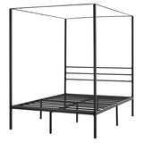 VEVOR Canopy Bed Frame Full Size, Metal Canopy Bed with Four Posters Design, Heavy Duty Steel Slats Support, Underbed Storage Space, No Box Spring Needed, Easy Assembly, Black
