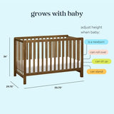 Carter's by Davinci Colby 4-in-1 Low-Profile Convertible Crib in Walnut, Greenguard Gold Certified