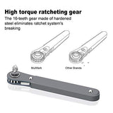 MULWARK 20pc 1/4 Ultra Low Profile Mini Ratchet Wrench Close Quarters Screwdriver Set with High Torque - Right Angle EDC Tool with 90 Degree Mini Offset Reversible Drive Handle & Multi Hex Bits Set MULWARK