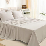 Litanika Full Size Comforter Sets Linen - 7 Pieces Bed in a Bag Full Bedding Comforter Sets, Solid Lightweight Bed Set with Comforter, Sheets, Pillowcases & Shams Litanika