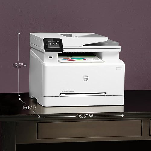 HP Color LaserJet Pro M283fdw Wireless All-in-One Laser Printer, Remote Mobile Print, Scan & Copy, Duplex Printing, Works with Alexa (7KW75A), White