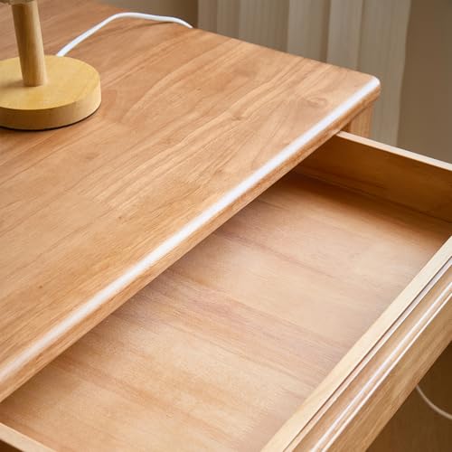 VIZBMYR Widen Solid Wood Desk with Drawers,47"X24" Wood Writing Desk for Small Space,Student Computer PC Desks,Home Desks for Work,Gaming Study Desk for Bedroom Escritorios Desk Table (Natural, 47") VIZBMYR
