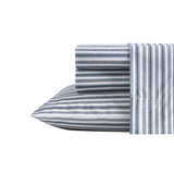 Nautica - Queen Sheets, Cotton Percale Preppy Bedding Set, Crisp & Cool, Lightweight & Breathable (Coleridge Stripe Blue, Queen) Nautica