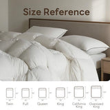 Goose Feather Down Fiber Comforters Oversized King Size, Extra Fluffy White Duvet Insert, Ultra-Soft, Breathable, Noiseless, All Season Hotel Luxury Bedding Comforters 120"x98" DOWNFORT