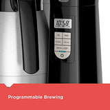 BLACK+DECKER 12-Cup Thermal Programmable Coffee maker, Brew Strength Selector, Auto-clean, Black and Silver BLACK+DECKER