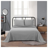 Heritage Kids 4-Piece Full Sheet Set,Grey,Includes Top Sheet, Fitted Sheet & 2 Pillowcases,Ultra-Soft Microfiber Kids Bed Sheet Set Heritage Kids