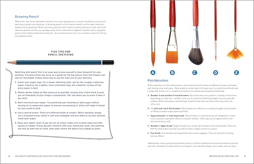 30-Minute Watercolor Painting for Beginners: Easy Step-by-Step Lessons and Techniques WoodArtSupply