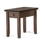 SIMPLIHOME Artisan SOLID WOOD 14 inch wide Rectangle Narrow End Side Table in Russet Brown with Storage, 1 Drawer, for the Living Room and Bedroom SIMPLIHOME
