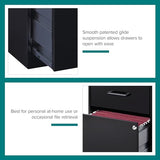 Lorell 14341 18 Deep 2-Drawer File Cabinet, Black Lorell