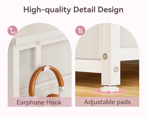 ODK 48 Inch Vanity Desk with 8 Fabric Drawers, Modern Makeup Desk for Bedroom & Dressing Room with Large Storage, Ideal for Home Office, Study, Pure White ODK