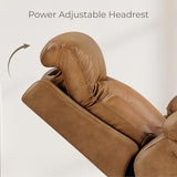 KISLOT Power Recliner Chair Wall Hugger Recliner with Adjustable Headrest and Footrest Dual Motor Electric Faux Leather Reclining Sofa with USB/Type-C Charging for RV Living Room Bedroom