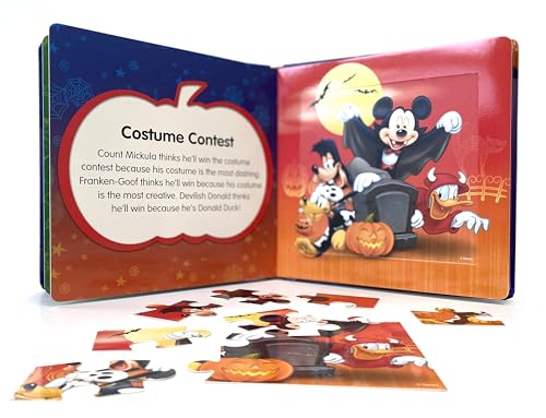Disney Mickey Halloween My First Puzzle Book - Jigsaw Puzzles for kids, 10-page board book, 5 puzzles to enjoy Phidal