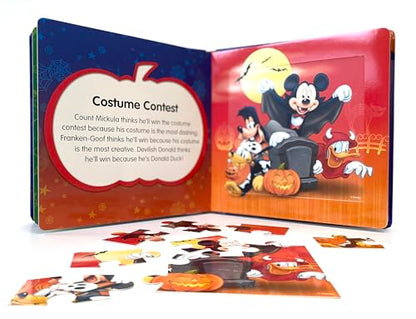 Disney Mickey Halloween My First Puzzle Book - Jigsaw Puzzles for kids, 10-page board book, 5 puzzles to enjoy