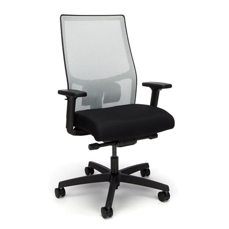 HON Ignition 2.0 Ergonomic Office Chair Fabric Seat, Adjustable Tilt, Swivel Wheels, Comfy for Long Hours, Home Office Desk Chairs, Fog HON