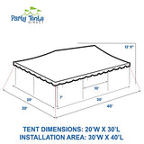 Party Tents Direct 20'x30' Canopy Tent, Weekender Canopy Pole Tent, Easy Up with Heavy Duty PVC White Top, 120 Person Capacity, Outdoor Canopies, Tents for Parties, Weddings & Events Party Tents Direct