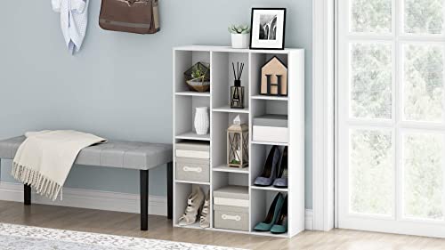 Furinno Luder Bookcase / Book / Storage , 11-Cube, White Furinno