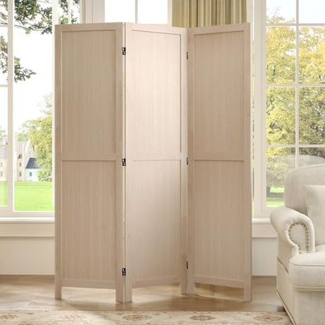 Giantex 3 Panel Folding Room Divider 67" Tall, Freestanding Wooden Privacy Screen, Divider for Room Separation, Space-Saving Wall Partition for Bedroom, Home Office, Studio – No Assembly Giantex