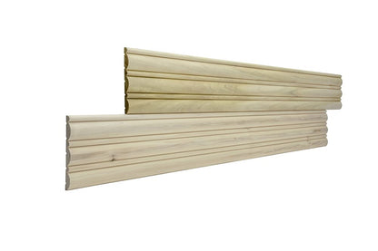 1546-4FTWHW Unfinished White Hardwood Large & Small Reed Panel Moulding - WoodArtSupply