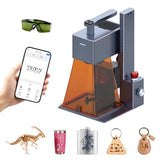 Raymoto Laser Engraver Machine, 20W (20000mW) Diode Laser Cutter, 2000mm/s High-Speed Laser Portable & Handheld Desktop DIY Laser Engraving Machine for Wood, Metal, Paper, Acrylic, Leather, Glass Raymoto