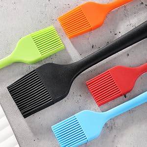 VITUER Silicone Basting Pastry Brush, 5 PCS Colorful Silicone Food Brush for Baking Cooking BBQ Grill Spread Oil Butter Sauce, Heat Resistant, Dishwasher Safe (5Pack, Rainbow Colors) VITUER