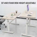 Erxewim Standing Desk Adjustable Height Manual Crank, Adjustable Sit to Stand Up Desk Workstation, for Home Office with Cable Hole and Adjust Foot (Beige 120x60cm) Erxewim