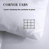 DOWNCOOL Comforters Queen Size, Duvet Insert, White All Season Duvet, Lightweight Quilt, Down Alternative Hotel Comforter with Corner Tabs (White, Queen 88x92 Inches) DOWNCOOL