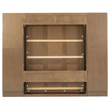 LUMISOL Queen Size Murphy Bed with Storage, Solid Wood Hidden Wall Bed Frame with Cabinets, Farmhouse Murphy Bed Fame, Can Be Folded into a Cabinet, No Box Spring Needed, Wood LUMISOL