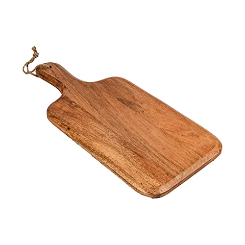 Samhita Acacia Wood Cutting Board, for Meat, Cheese, Bread, Vegetables & Fruits, with Grip Handle (15" x 7") - WoodArtSupply