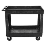 Rubbermaid Commercial Products 2-Shelf Utility/Service Cart, Medium, Lipped Shelves, Standard Handle, 500 lbs. Capacity, for Rubbermaid Commercial Products
