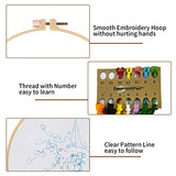 Nuberlic 3 Sets Cute Cat Embroidery Kit for Adults Beginners, Stamped Cross Stitch Starter Kits Include Needlepoint Cloth Hoops Needles Threads and Instruction