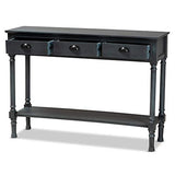 Baxton Studio Garvey French Provincial Grey Finished Wood 3-Drawer Entryway Console Table Baxton Studio