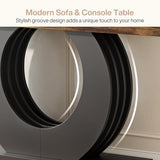 Tribesigns 63-Inch Console Sofa Table, Rustic Industrial Farmhouse Entryway Table, Narrow Long Couch Console Behind Sofa with Black Circle Base for Living Room Hallway, Rustic Brown Tribesigns