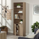 Sauder Beginnings Bookcase With Doors/ Book shelf, Summer Oak finish Sauder