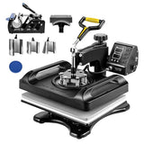 Upgrade Heat Press Machine ETL Quality & Safety Certificated 12 x 15 in 8 in 1 Heat Press Power-Saving Combo Multifunctional Sublimation 360掳Rotation Heat Press Shirt Printing Machine Black CooFel