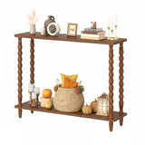 HOOBRO 39.4'' Console Table, 2-Tier Entryway Table Sofa Table with Storage, Mid-Century Modern Behind Couch Table with Rubberwood Leg for Living Room, Hallway, Foyer, Walnut WL105XG01 HOOBRO