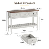 Maupvit Rustic Entryway Table with Large Storage Space, Farmhouse Feel Console Table for Entryway, Sturdy & Reliable Structure Sofa Table, Easy to Assemble Entry Table Maupvit