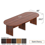 GOF 6FT, 8FT, 10FT Conference Table & Chairs (G11343B) Set, Dark Cherry, Espresso, Mahogany, Walnut, Artisan Grey (10ft with 8 Chairs, Dark Cherry) GOF
