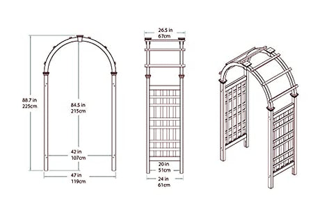 Rosewood 47"W x 89"H Cedar Arbor Vita