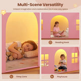 ADORNEVE Low Loft Bed Twin Size with Tent, 5 Storage Drawers, LED Lights, Metal Kids Loft Bed with Bookcase & Under-Bed Play Space,Twin Loft Beds with 13.8''H Safety Guardrail,Inclined Ladder, Pink ADORNEVE