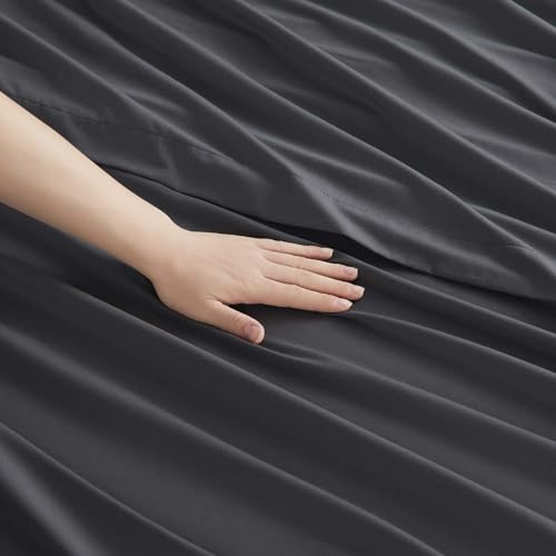 Clara Clark RV Queen Sheets, 6 Piece RV Sheets Set - Hotel Luxury Sheets for RV Bunks, Super Soft Bedding Set, Short Queen,Charcoal Gray Clara Clark