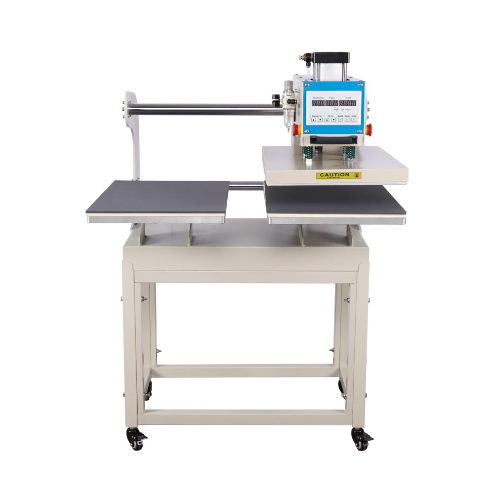 16x24 Pneumatic Sliding Dual Platen Heat Press with Adjustable Infrared Positioning Function, Sublimation Transfer Machine for Professional Printing, for T Shirts, Sublimation, Heat Transfer Projects ZJBFXY88